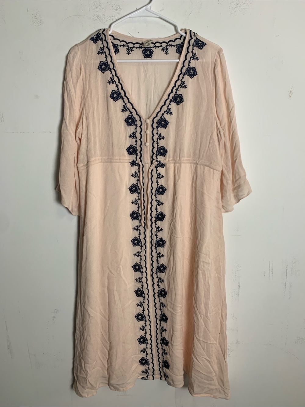 Ijoah Pink and Navy Midi Dress - Small